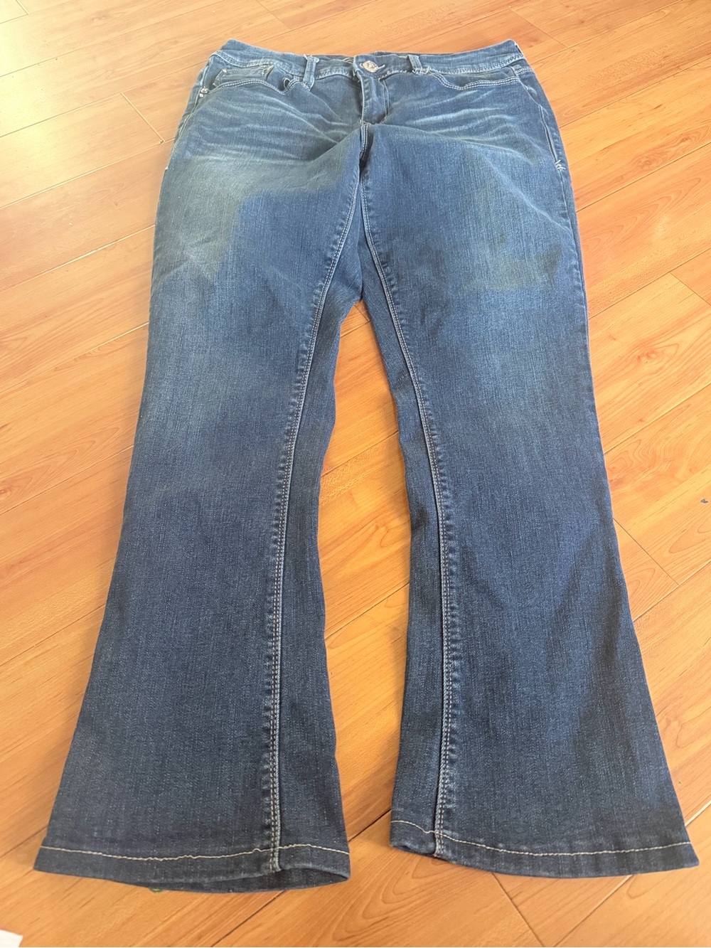 Seven7 Dark Blue Flare Jeans - Retro Wide Leg